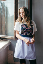 Matching lace aprons for mum and daughter, styled