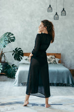 Sheer kimono robe, front view