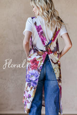 Cotton canvas artisan apron, full view