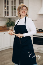 Split leg cotton aprons for potters, colours shown