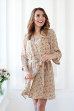 Floral chiffon robe, back view