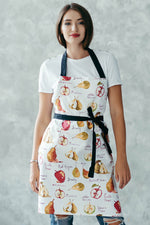 Kids chef apron, print and fabric close view
