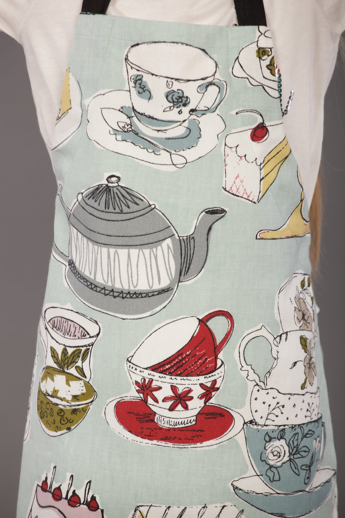 Kids chef apron with adjustable strap, front view