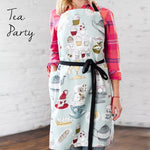 Cupcake print kids chef apron with matching adult apron