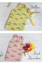 Rainbow print pinafore apron for children