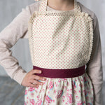 Mila print lace apron for a girl