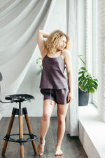 Linen summer sleepwear set, styled