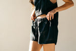 Natural linen shorts and cami set
