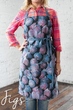 Purple fig print apron in adult size