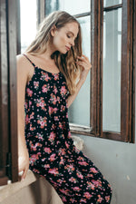 Floral viscose pyjamas styled as loungewear