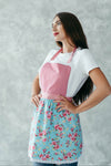 Lace apron for women, retro pinny style, front view