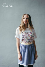 Cara lilac gingham matching aprons for women and kids