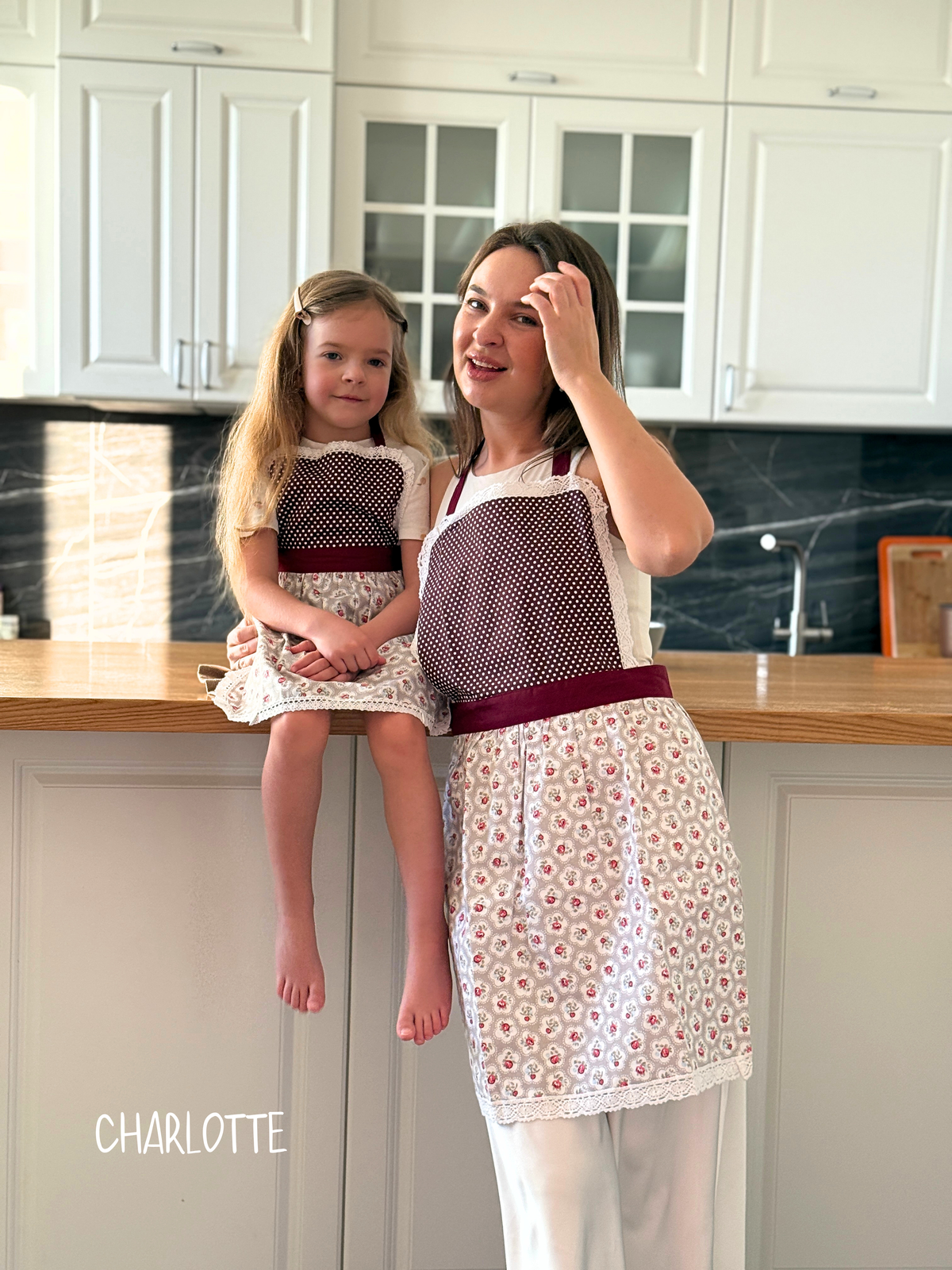 Charlotte design lace apron for women