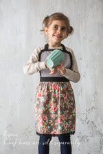 Toddler lace apron, gathered skirt