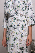 Wedding robe floral print, ankle length option