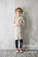 Children's pinafore apron, deep earthy colours