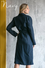 Linen robe styled, gift for husband grey