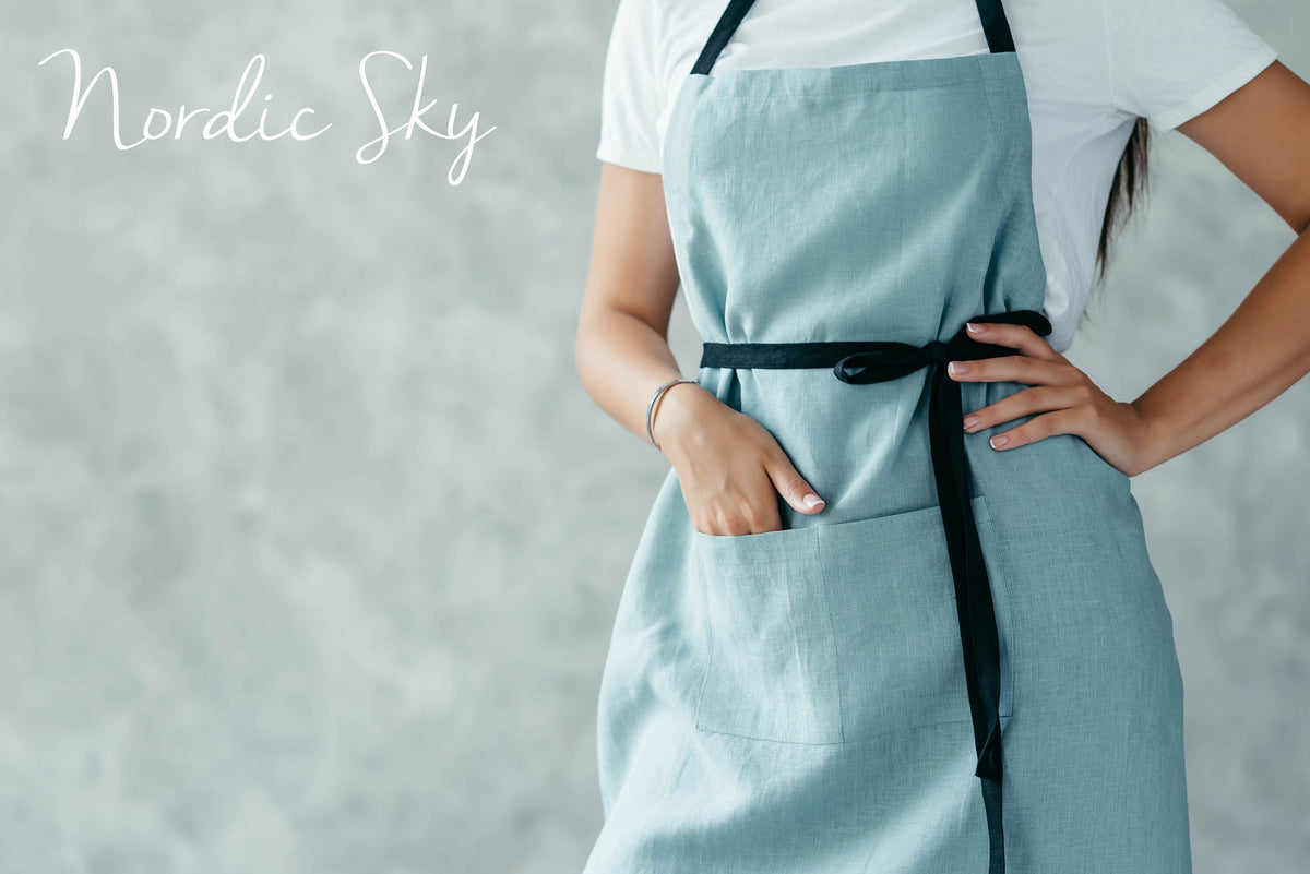 Linen apron styled, rose taupe shade