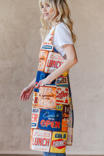 Cross back apron colour swatches, check prints