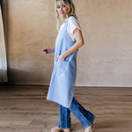 Apron with pockets, hearts print cotton