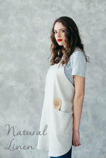 Crossback apron full length, pink heather shade