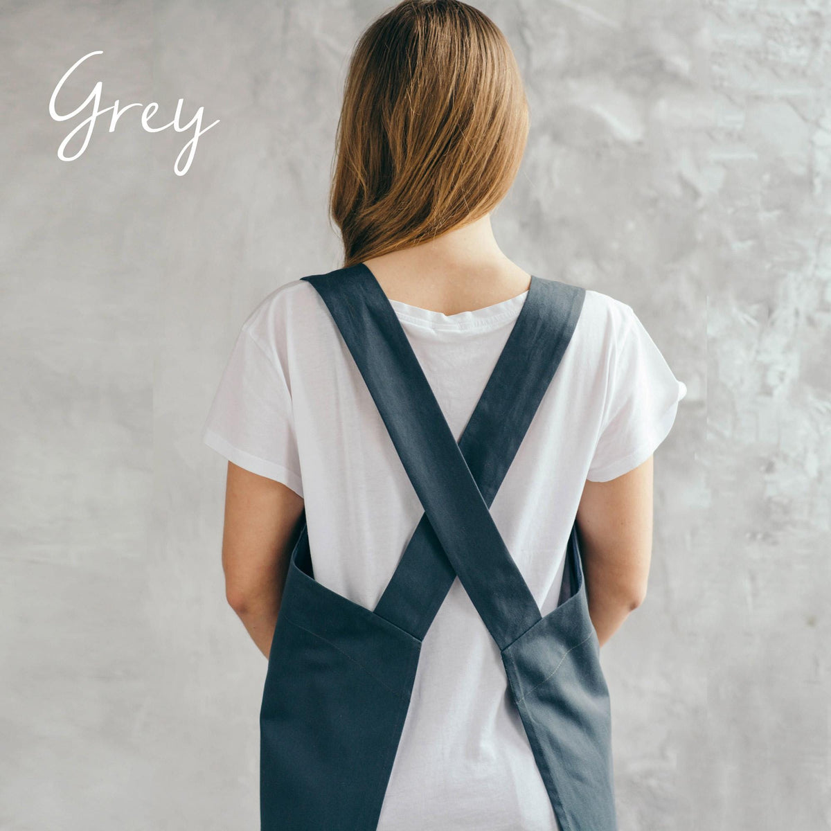 Cross back artist apron, chocolate cotton