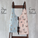 Bunny print apron, print detail close view