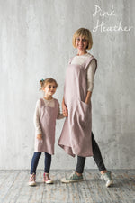 Crossover artist apron, full length linen view