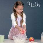 Lace apron for girls, full length view
