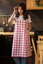 Printed cotton apron, fabric texture