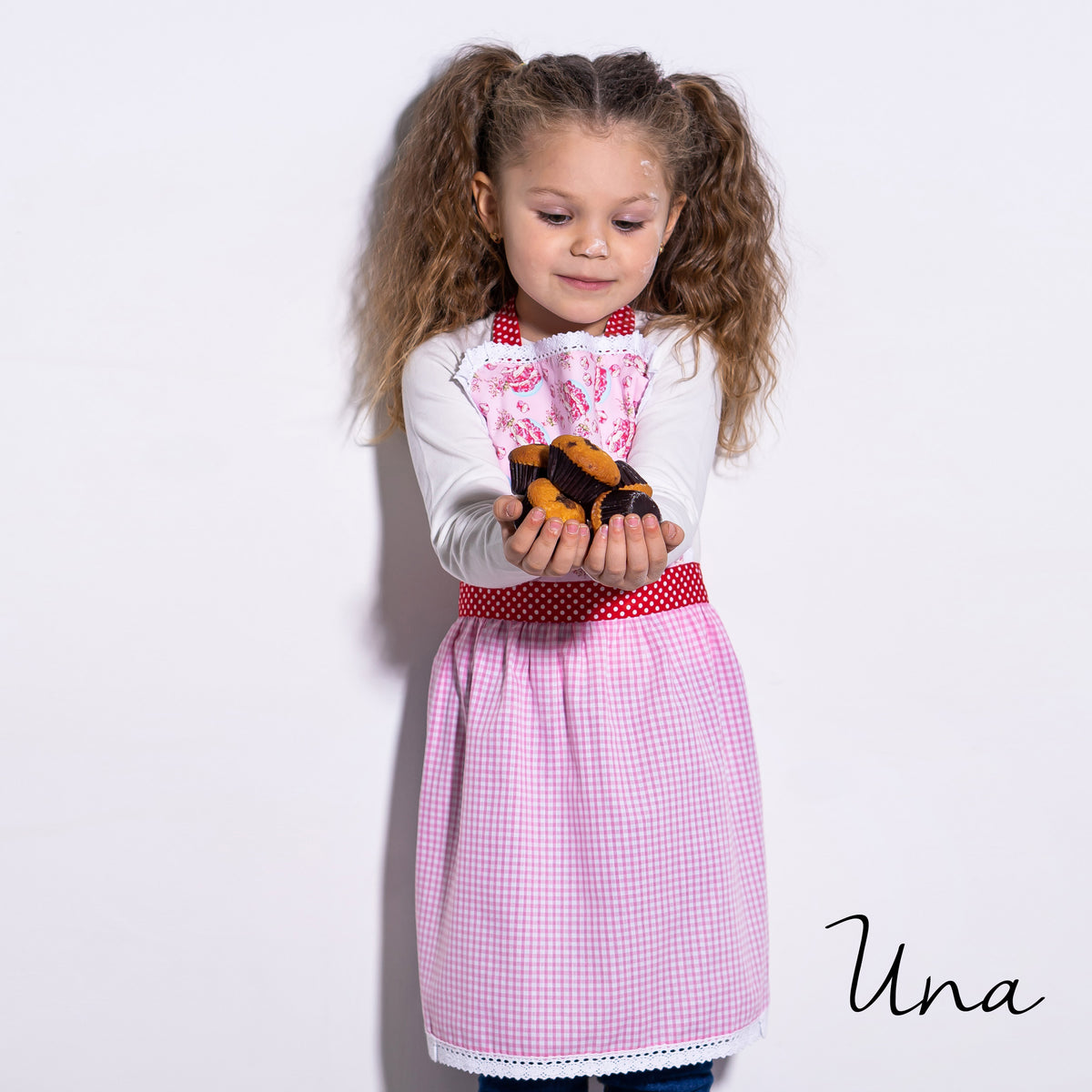 Toddler lace apron, matching mum version