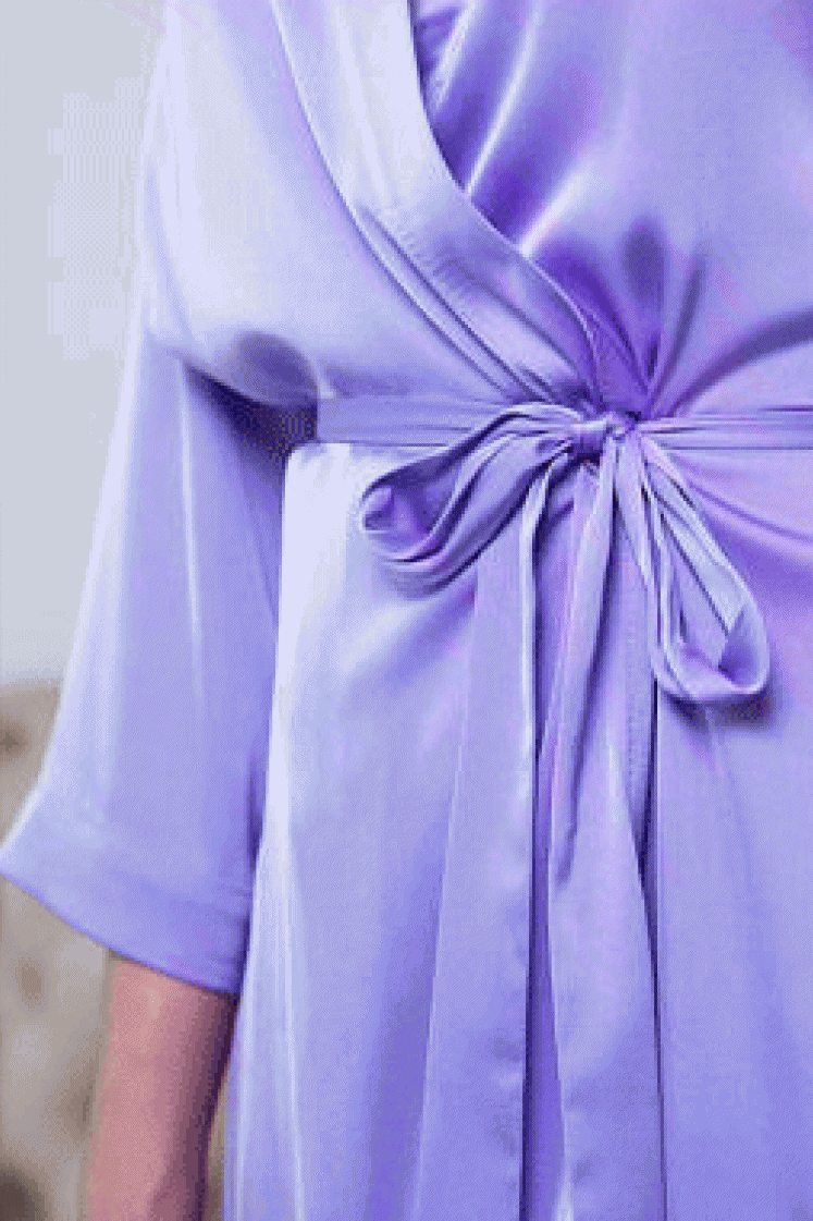 lilac silk robe