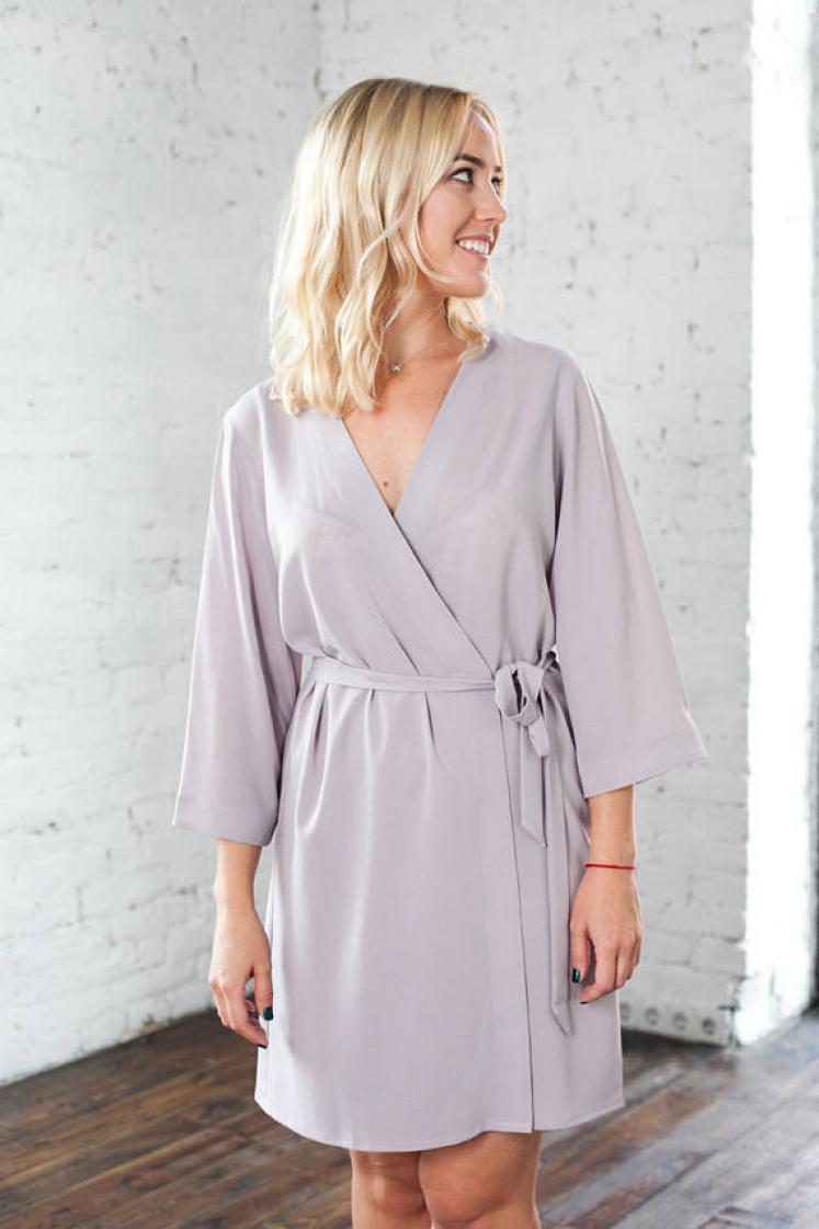 Lilac Grey Dressing Gown bunnystreet
