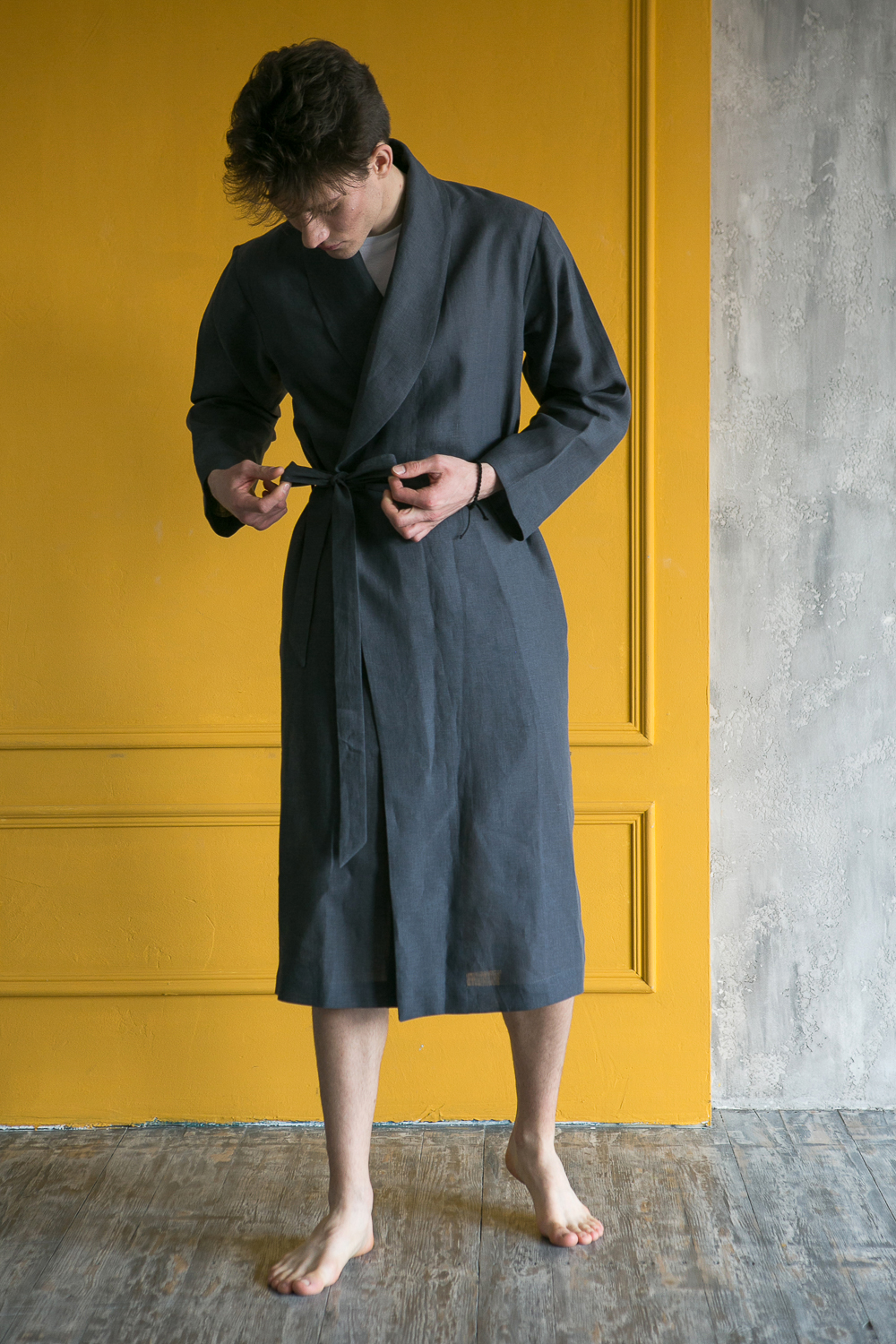 Men’s Grey Bathrobe | bunnystreet.com